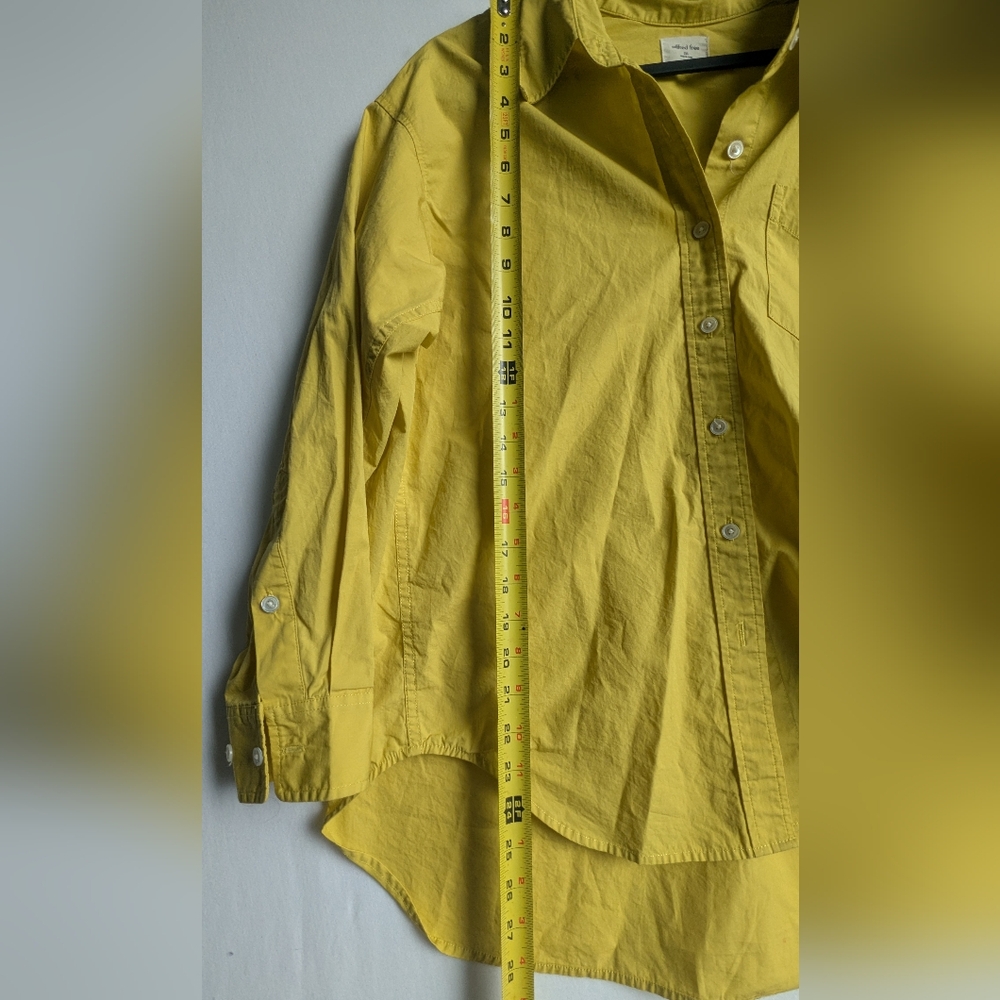Wilfred Free 2xs oversize relaxed cotton button shirt up yellow green - Picture 7 of 9